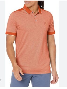 A/X Armani Exchange Men’s Heathered Orange Polo with Contrast Trim XL